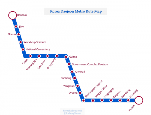 철도노선도 : 대전 도시철도