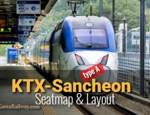 Mapa de assentos do KTX-Sancheon, um trem de alta velocidade na Coreia do Sul (Tipo A)