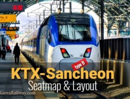 Sitzplan des KTX-Sancheon, eines Hochgeschwindigkeitszugs in Südkorea (Typ B)