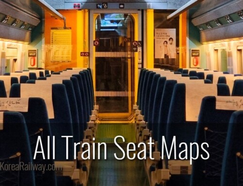 Seating charts by train type in South Korea