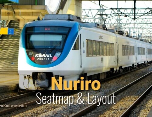 Mapa de assentos do Nuriro, o trem expresso limitado da Coreia do Sul
